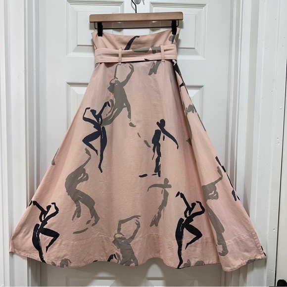 KowTow Classic A-Line Skirt Blush Pink Dancer Print Size S - Picture 6 of 9